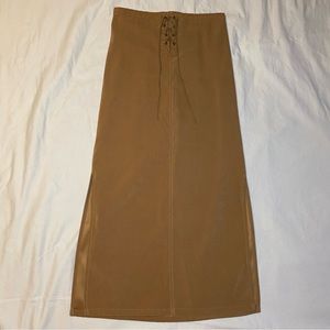 I.N. girl San Francisco Midi Skirt with Corset Tie Up
